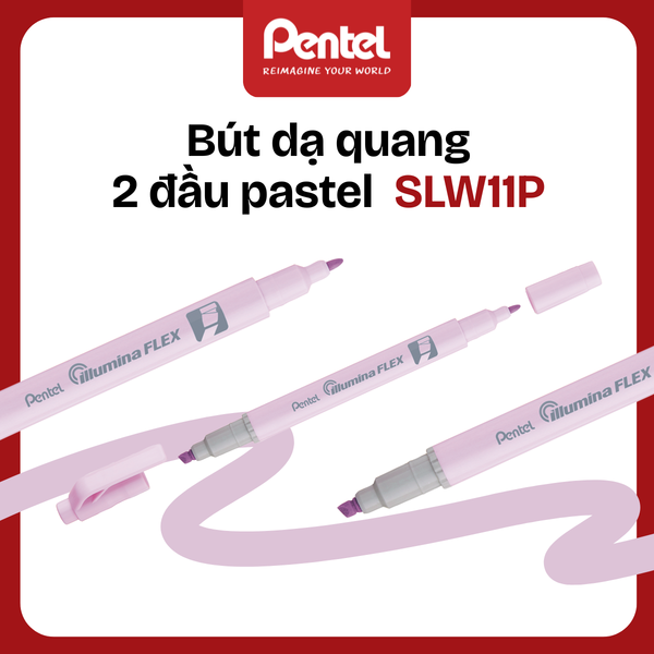 Bút Dạ Quang 2 Đầu Pentel SLW11P – Bút Highlight Pastel Siêu Xinh, Viết – Vẽ – Trang Trí Dễ Dàng