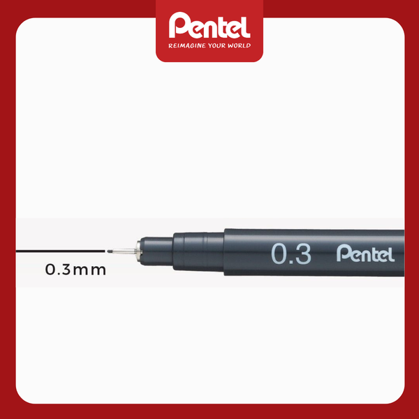 Bút Vẽ Ngòi Phớt Lông Kim Pentel S20P – Fineliner Mực Pigment | Chống Nước | Nét Chuẩn 0.05–0.8mm
