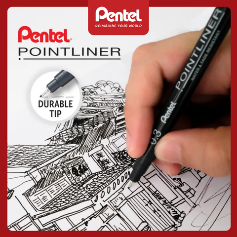 Bút Vẽ Ngòi Phớt Lông Kim Pentel S20P – Fineliner Mực Pigment | Chống Nước | Nét Chuẩn 0.05–0.8mm