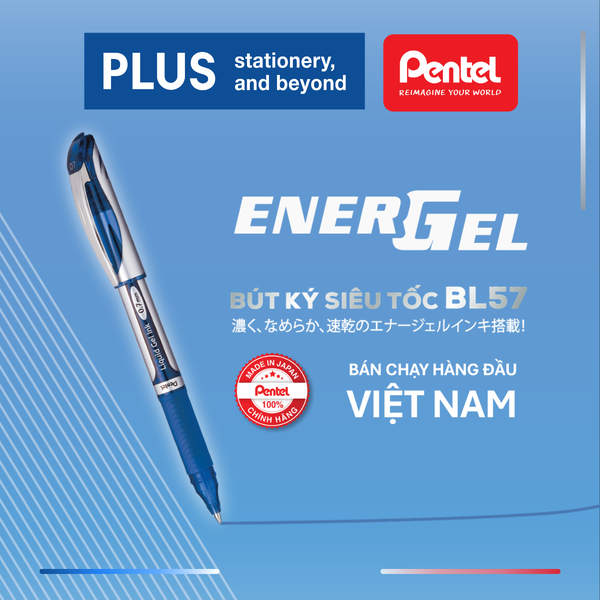 Combo Bút Pentel EnerGel BL57 & Băng Xóa Whiper V PLUS