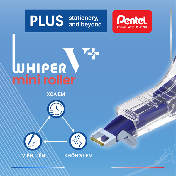 Combo Bút Pentel EnerGel BL57 & Băng Xóa Whiper V PLUS