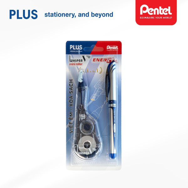 Combo Bút Pentel EnerGel BL57 & Băng Xóa Whiper V PLUS