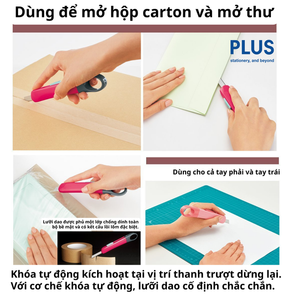 Dao Rọc Giấy Orante PLUS - Chống Gỉ, Khóa Cài An Toàn