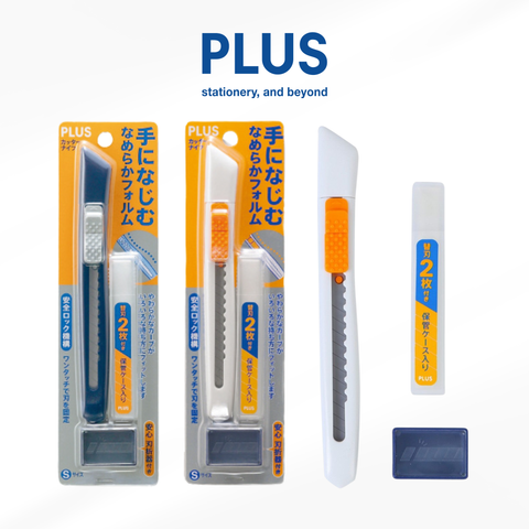 Dao rọc giấy PLUS Size S – An toàn, gọn nhẹ, kèm hộp bẻ & thay lưỡi dao