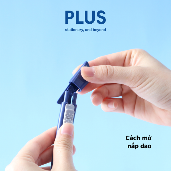 Dao rọc giấy PLUS Size S – An toàn, gọn nhẹ, kèm hộp bẻ & thay lưỡi dao