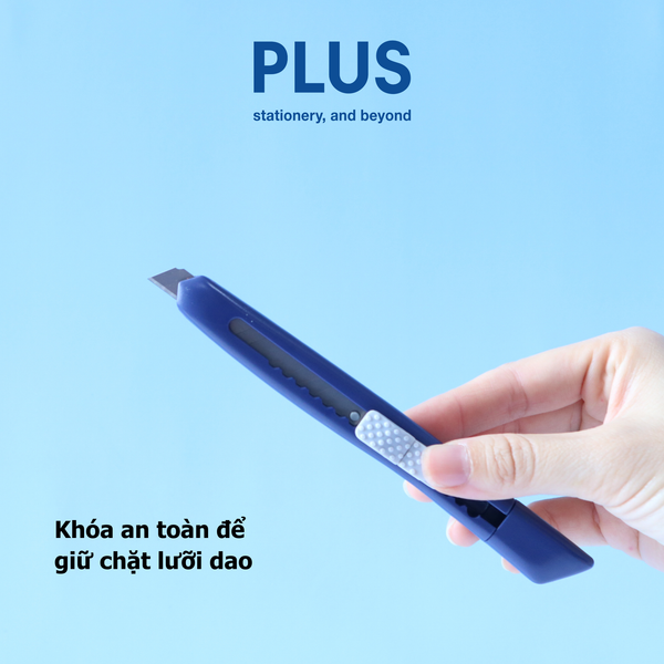Dao rọc giấy PLUS Size S – An toàn, gọn nhẹ, kèm hộp bẻ & thay lưỡi dao
