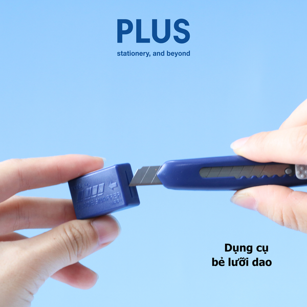 Dao rọc giấy PLUS Size S – An toàn, gọn nhẹ, kèm hộp bẻ & thay lưỡi dao