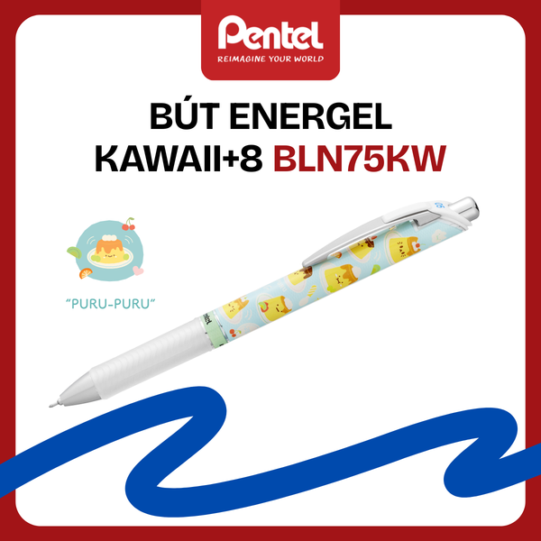 Bút Gel Pentel Energel Kawaii+ Pixel Art BLN75KW 0.5mm Phiên Bản Giới Hạn