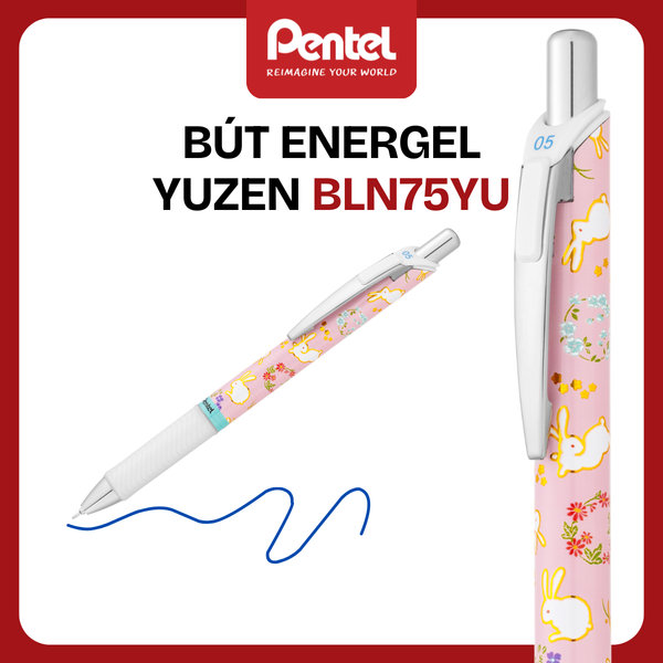 Bút Gel Pentel Energel Yuzen+ 0.5mm Nhật Bản | Phiên Bản Giới Hạn | Mực Khô Nhanh | Họa Tiết Yuzen