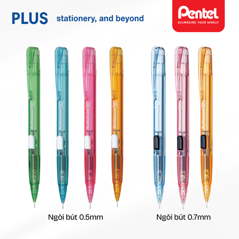 Bút chì kim bấm cạnh - Thân màu - Pentel Techniclick  – Ngòi 0.5/0.7mm