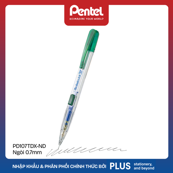Bút chì kim bấm cạnh - Thân trong - Pentel Techniclick - Ngòi 0.5/0.7mm