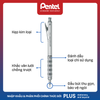Bút Chì Kim Kỹ Thuật Graphgear 1000 Cao Cấp Pentel – Quai Bấm, Thân Kim Loại, 4 Cỡ Ngòi 0.3–0.5-0.7-0.9mm