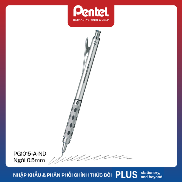 Bút Chì Kim Kỹ Thuật Graphgear 1000 Cao Cấp Pentel – Quai Bấm, Thân Kim Loại, 4 Cỡ Ngòi 0.3–0.5-0.7-0.9mm