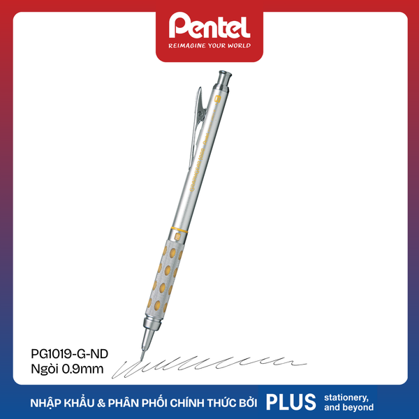 Bút Chì Kim Kỹ Thuật Graphgear 1000 Cao Cấp Pentel – Quai Bấm, Thân Kim Loại, 4 Cỡ Ngòi 0.3–0.5-0.7-0.9mm