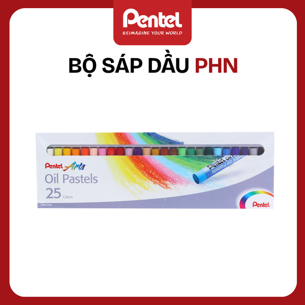 Sáp Dầu Pentel PHN Oil Pastel (12/16/25/36/50 Màu) - Màu Đẹp, An Toàn Cho Bé