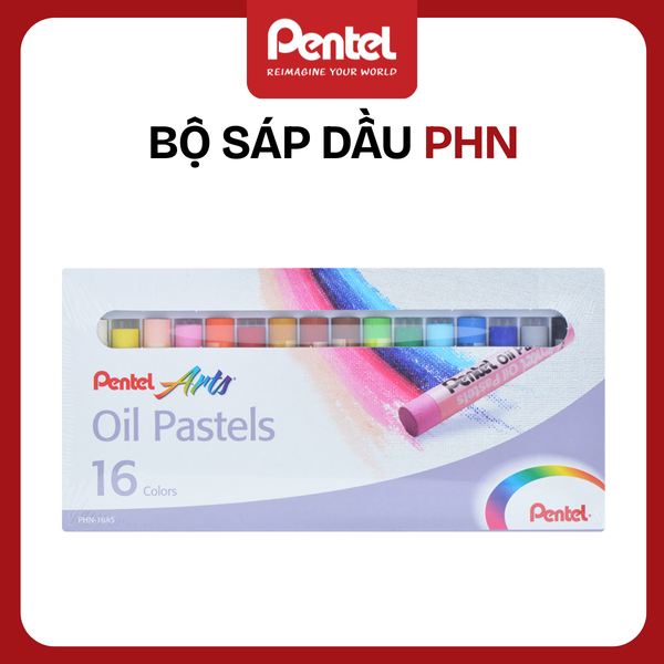 Sáp Dầu Pentel PHN Oil Pastel (12/16/25/36/50 Màu) - Màu Đẹp, An Toàn Cho Bé