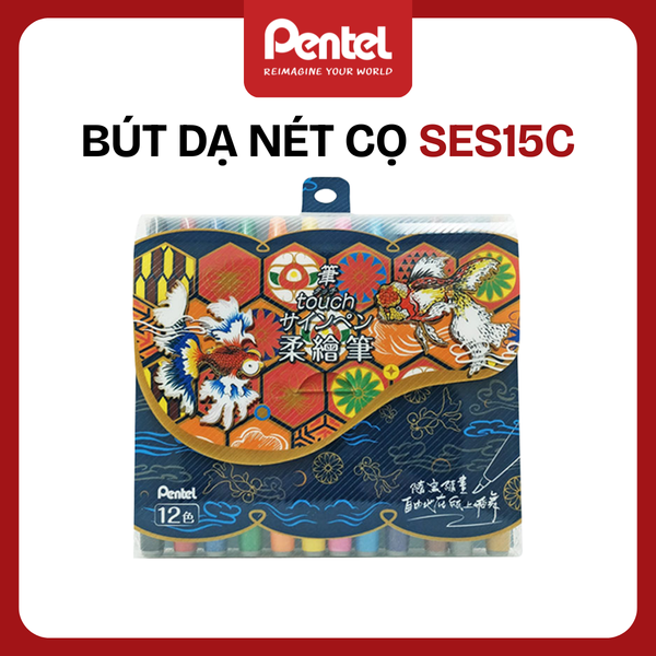 Bút Dạ Nét Cọ Pentel SES15C – Brush Pen | Viết Chữ Nghệ Thuật & Bullet Journal