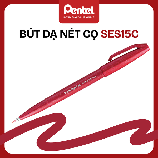 Bút Dạ Nét Cọ Pentel SES15C – Brush Pen | Viết Chữ Nghệ Thuật & Bullet Journal