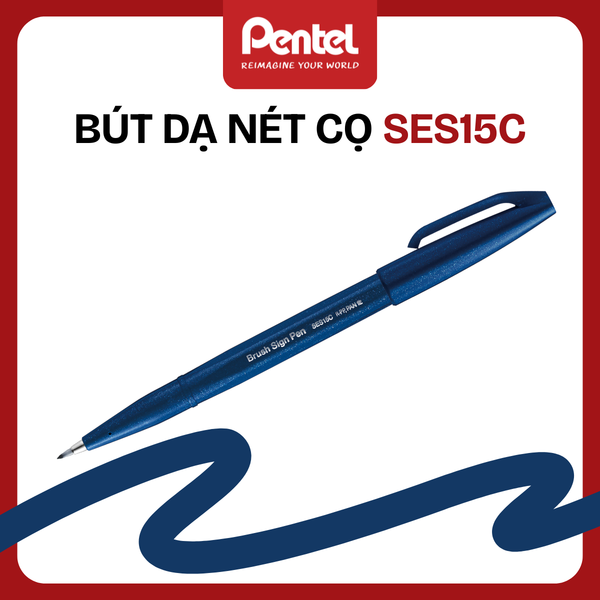 Bút Dạ Nét Cọ Pentel SES15C – Brush Pen | Viết Chữ Nghệ Thuật & Bullet Journal