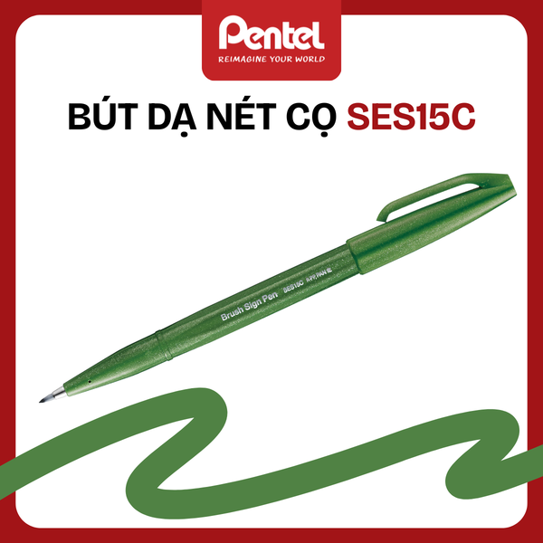 Bút Dạ Nét Cọ Pentel SES15C – Brush Pen | Viết Chữ Nghệ Thuật & Bullet Journal