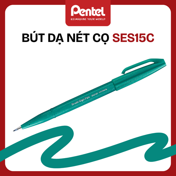 Bút Dạ Nét Cọ Pentel SES15C – Brush Pen | Viết Chữ Nghệ Thuật & Bullet Journal