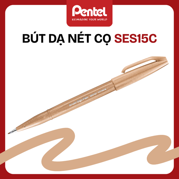 Bút Dạ Nét Cọ Pentel SES15C – Brush Pen | Viết Chữ Nghệ Thuật & Bullet Journal
