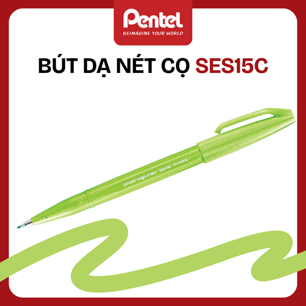 Bút Dạ Nét Cọ Pentel SES15C – Brush Pen | Viết Chữ Nghệ Thuật & Bullet Journal