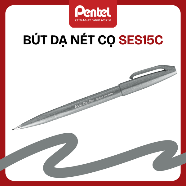Bút Dạ Nét Cọ Pentel SES15C – Brush Pen | Viết Chữ Nghệ Thuật & Bullet Journal