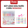 Bút Dạ Màu 2 Đầu Pentel SESW30C – Brush Sign Pen TwinTip | 30 Màu | Viết Thư Pháp & Calligraphy