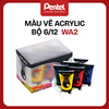 Bộ Màu Acrylic Pentel WA2 – Bộ 6 Màu / 12 Màu | Vẽ Trên Mọi Chất Liệu | Màu Nhật Bản An Toàn – Bền Đẹp – Khô Nhanh
