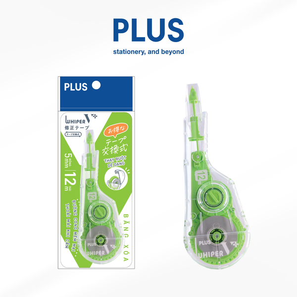 Băng xóa Whiper V+ 2025 thế hệ mới – Dễ thay ruột, thiết kế công thái học