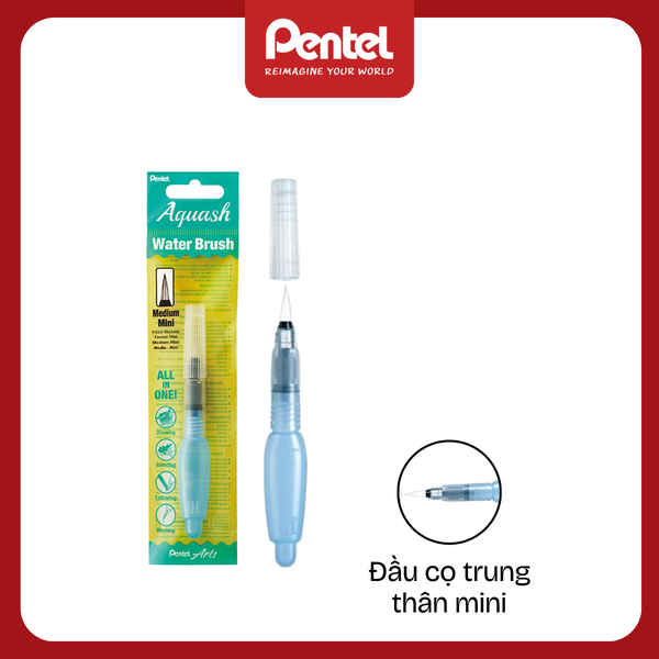Bút Lông Cọ Nước Pentel FRH – Brush Pen Chuyên Nghiệp | Đầu Cọ Mềm Dai | Dùng Cho Màu Nước