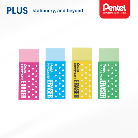 Tẩy Pentel Hi-Polymer nhiều màu ZEH - Hộp 48 Viên - Cỡ Trung