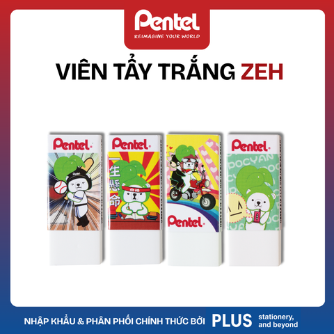 Tẩy Trắng Pentel Po Chan ZEH-05PTP - Gôm Hi-Polymer Hình Gấu Dễ Thương