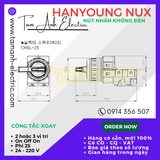  Công tắc xoay 3 vị trí o25 Hàn Quốc CRSL-25 - Chuyển mạch 3 vị trí phi 25 HanYoung Nux 