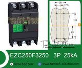  Automat Schneider MCCB EZC250F - Át tô mát khối Schneider 3P 125A - 250A 36kA - Automat MCCB 3P 125A 250A 36kA 