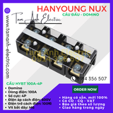  Cầu đấu Domino HYT-1004 HanYoung Hàn Quốc - Cầu Domino HYT 100A 4P HanYoung - Cầu 100A 4 mắt Hàn Quốc 
