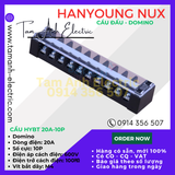  Cầu đấu Domino HYT-2010 HanYoung Hàn Quốc - Cầu Domino HYT 20A 10P HanYoung - Cầu 20A 10 mắt Hàn Quốc 