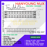  Cầu đấu Domino HYT-3010 HanYoung Hàn Quốc - Cầu Domino HYT 30A 10P HanYoung - Cầu 30A 10 mắt Hàn Quốc 