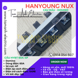  Cầu đấu Domino HYT-604 HanYoung Hàn Quốc - Cầu Domino HYT 60A 4P HanYoung - Cầu 60A 4 mắt Hàn Quốc 