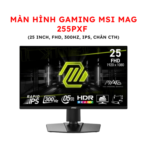 Màn hình Gaming MSI MAG 255PXF (25 inch, FHD, 300Hz, IPS, Chân CTH)