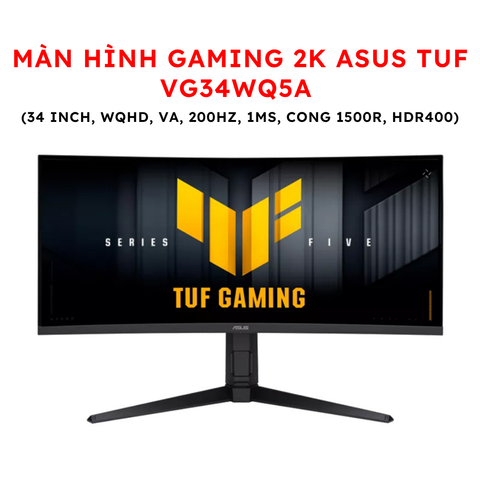 Màn hình Gaming 2K ASUS TUF VG34WQ5A (34 inch, WQHD, VA, 200Hz, 1ms, Cong 1500R, HDR400)