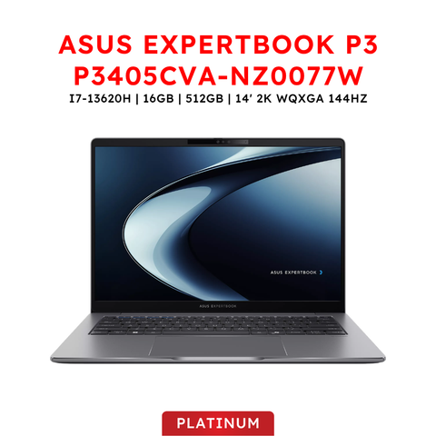 Laptop ASUS ExpertBook P3 P3405CVA-NZ0077W (i7-13620H | 16GB | 512GB | Intel UHD | 14' 2K WQXGA 144Hz | Win 11) BH 24 tháng