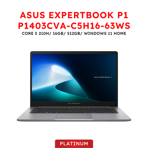 Laptop Asus ExpertBook P1 P1403CVA-C5H16-63WS (Core 5 210H | 16GB RAM | 512GB SSD | Win 11 Home) BH 24 tháng