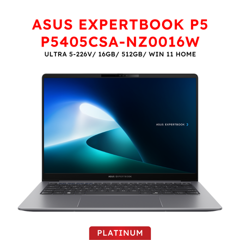 Laptop Asus ExpertBook P5 P5405CSA-NZ0016W (Ultra 5-226V | 16GB RAM | 512GB SSD | Win 11 Home) BH 24 tháng