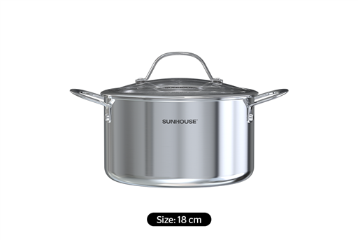 Nồi inox 304 đáy liền Sunhouse SHG706-18