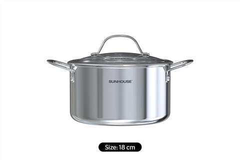 Nồi inox 304 đáy liền Sunhouse SHG706-18