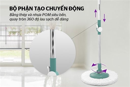 Bộ lau nhà xoay 360 độ Sunhouse KS-CL300IB – ảnh 4