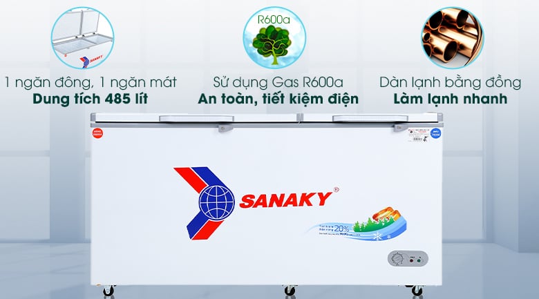 Tủ đông Sanaky 485 lít VH-6699W1 – ảnh 2