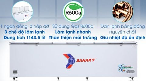 Tủ đông Sanaky Inverter 1143.5 lít VH-1399HY3